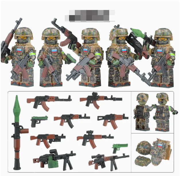 Army Ranger Unit - Desert Camo Building Figures Set